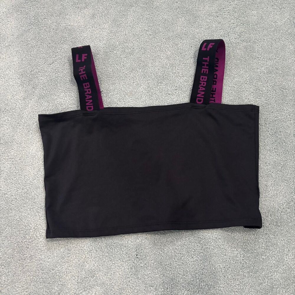 Lf Women's Black and Purple Crop-top